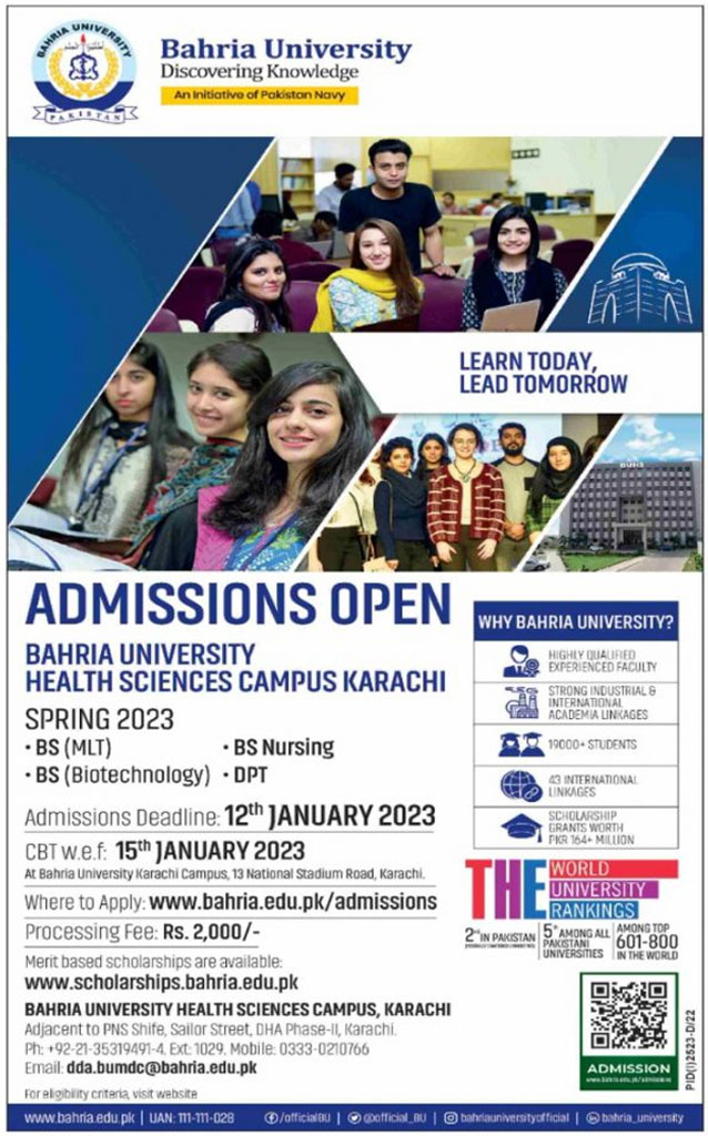 Bahria University Karachi Admission