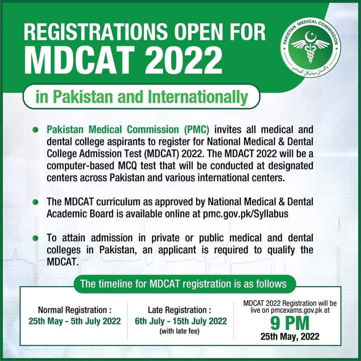 MDCAT Registration 2023 PMC