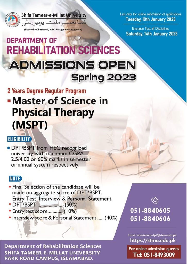 MSPT – Master of Science in Physical Therapy