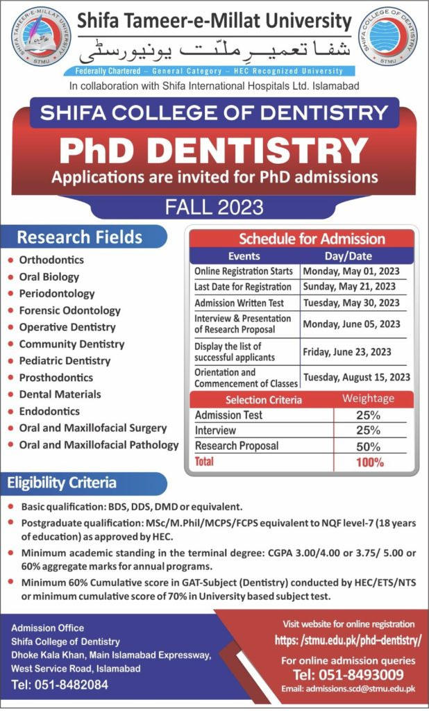 Phd Dentistry