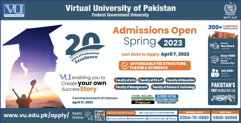 Virtual University Admission Criteria 