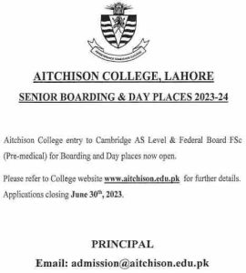 AITCHISON College Lahore Admission