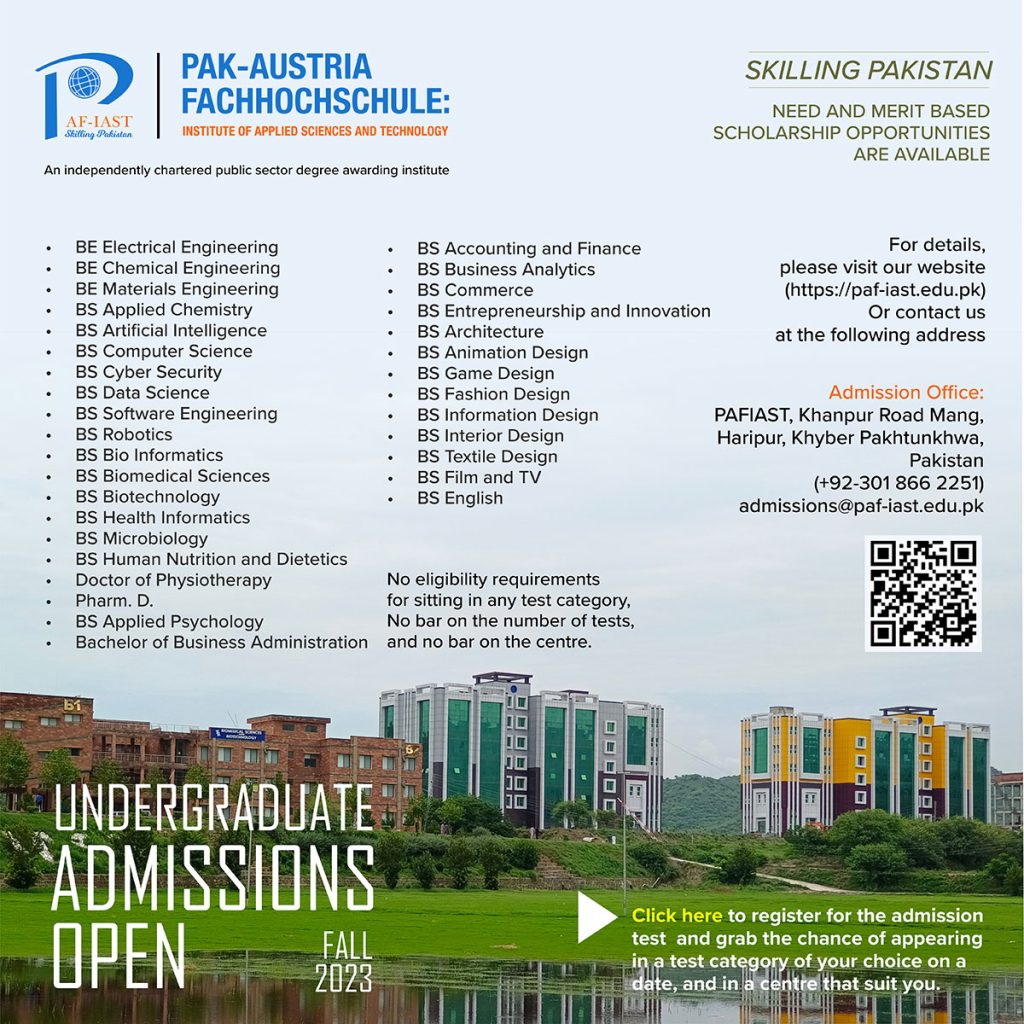 Pak-Austria Fachhochschule Admission 2023 - 2024