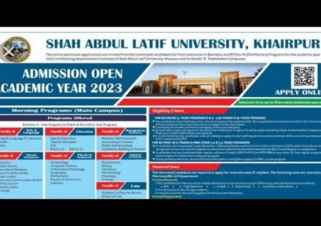 Shah Abdul Latif University Khairpur Admission 2023