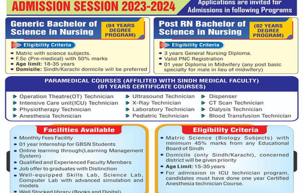 nursing course in karachi admission